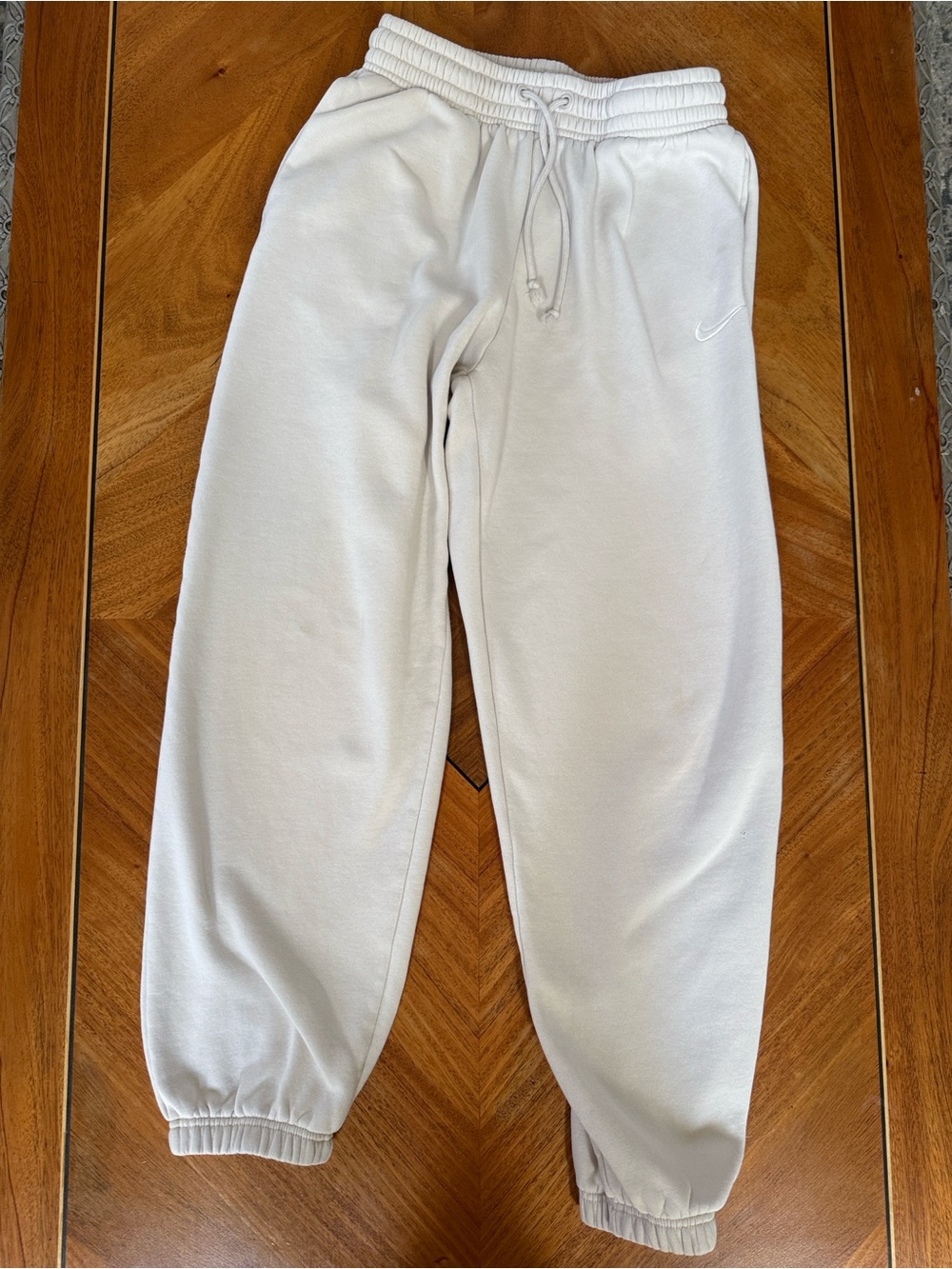 Nike Set Fleece Hoodie + Jogger | Cream/Light Beige | Size Small - Picture 3 of 11